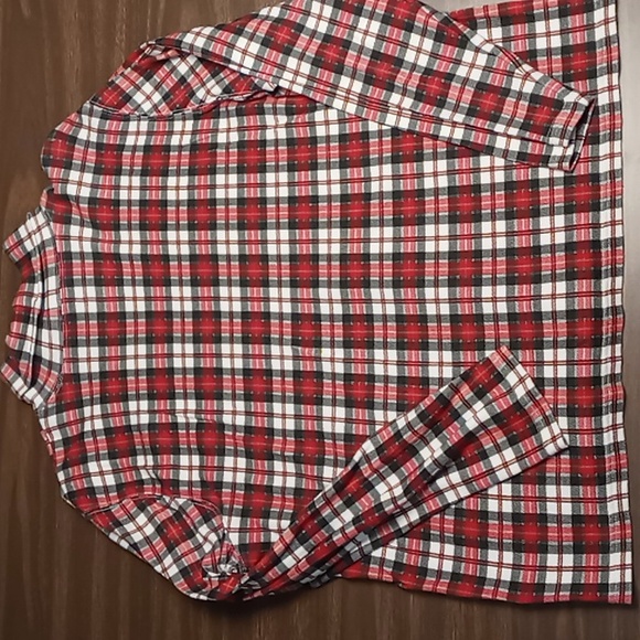 Studio Works Red Plaid Mock Neck Blouse Size XL - Picture 2 of 4